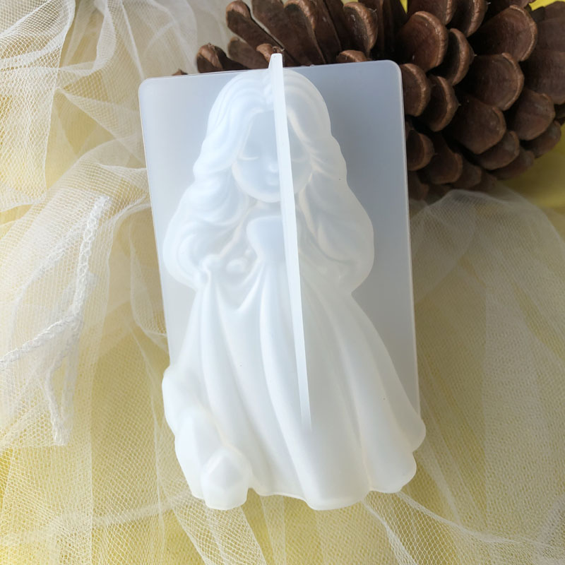Candle Supplies Wholesale - 3D Sevimli Prenses Silikon Mum Kalıp
