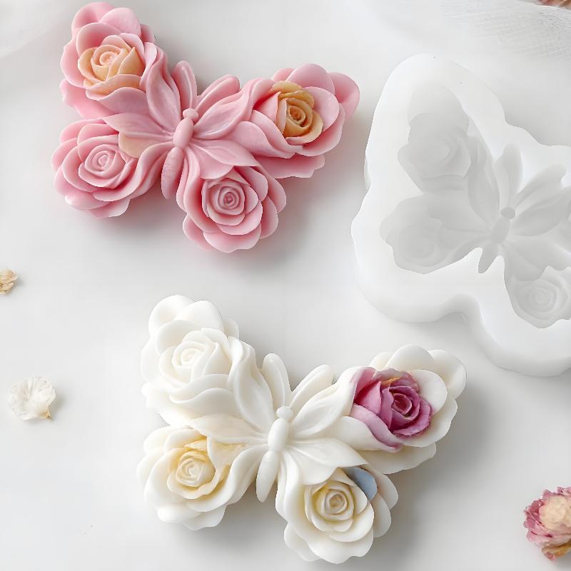 Candle Supplies Store - DIY Gül Kelebek Formu silikon kalıp